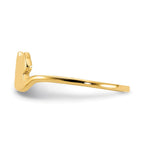 14k Polished Cat Adjustable Cuff Ring