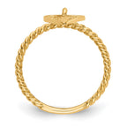 14k Dangle Filigree Heart Ring