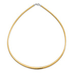 14k with White Rhodium 3.00-6.00mm Graduated Reversible Omega Necklace