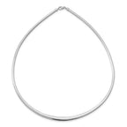 14k with White Rhodium 3.00-6.00mm Graduated Reversible Omega Necklace