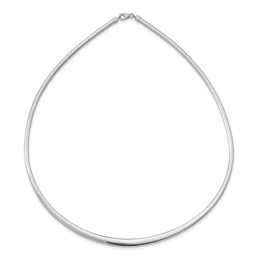 14k with White Rhodium 3.00-6.00mm Graduated Reversible Omega Necklace