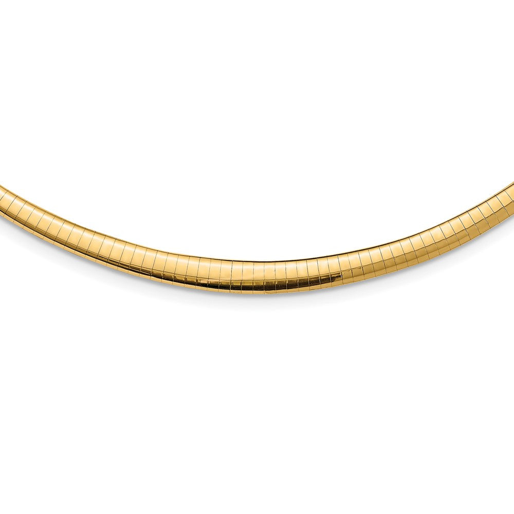 14k with White Rhodium 3.00-6.00mm Graduated Reversible Omega Necklace