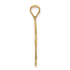 14K Cut-Out Stripes Cross with Heart Charm