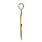14k Polished and Satin Solid Miraculous Medal Oval Pendant