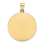 14k Polished and Satin Hollow Saint Christopher Medal Round Pendant