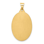 14k Polished and Satin Hollow Saint Christopher Medal Oval Pendant