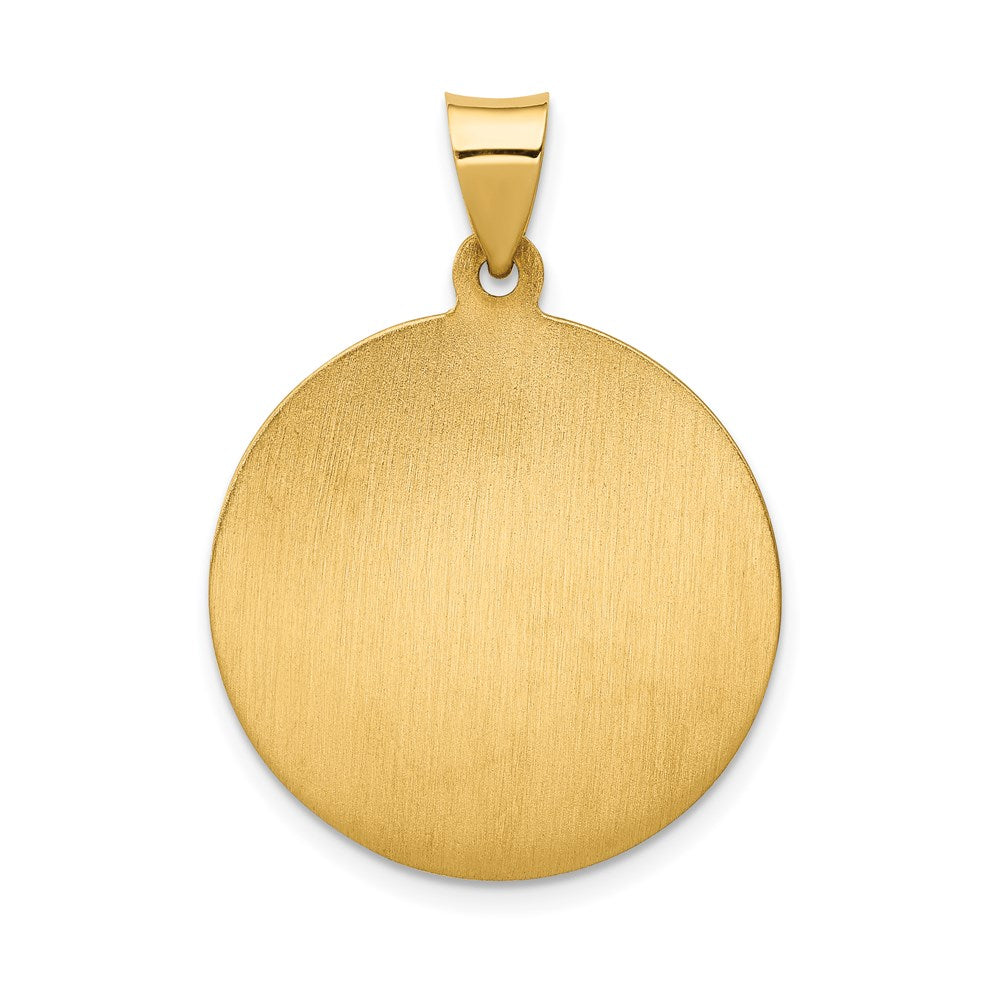 14k Polished and Satin Hollow Large Saint Anthony Medal Pendant