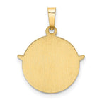14k Polished and Satin Hollow Holy Spirit Medal Round Pendant
