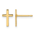 14k Polished Cross Post Earrings