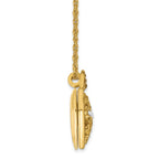 SOF Gold-tone 18in Red and Clear Crystal Sacred Heart Cross Locket Necklace