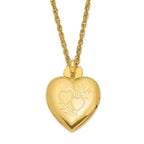 SOF Gold-tone 18in Red and Clear Crystal Sacred Heart Cross Locket Necklace