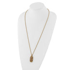 Symbols of Faith Gold-tone Filigree Red Enameled with Red Swarovski Crystal Accent Hidden Cross when Opened 30 inch Necklace