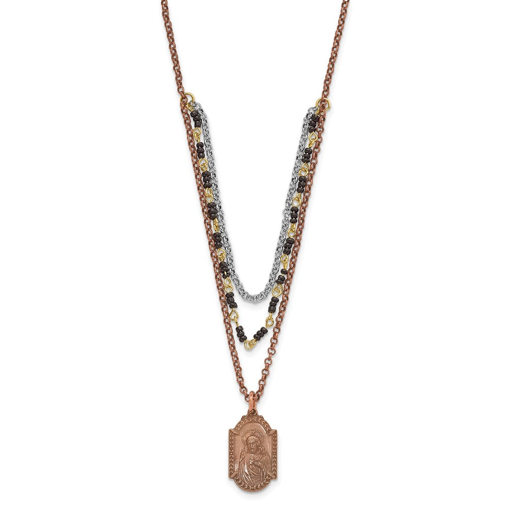 Rose-tone Silver-tone Gold-tone Sacred Heart Necklace