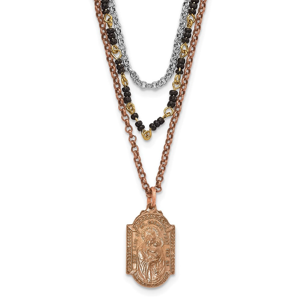 Rose-tone Silver-tone Gold-tone Sacred Heart Necklace