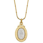 SOF Gold-tone and Silver-tone Crystal and Mary Miraculous Medal 20in Neckla