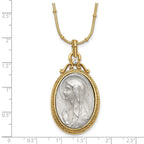 SOF Gold-tone and Silver-tone Crystal and Mary Miraculous Medal 20in Neckla