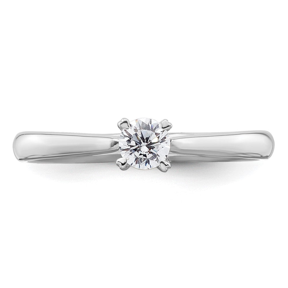 True Origin 14K White Gold 1/4 carat Lab Grown Diamond VS+ F+ Complete Round Solitaire Ring