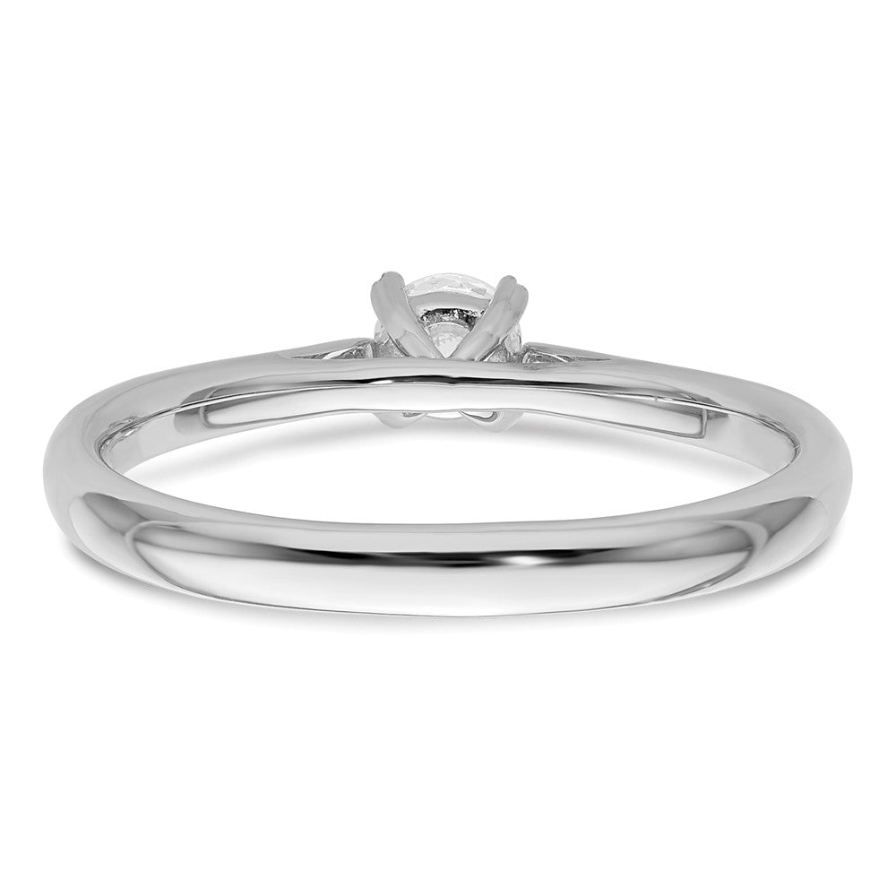 True Origin 14K White Gold 1/4 carat Lab Grown Diamond VS+ F+ Complete Round Solitaire Ring