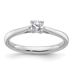 True Origin 14K White Gold 1/4 carat Lab Grown Diamond VS+ F+ Complete Round Solitaire Ring