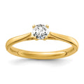 True Origin 14K Yellow Gold 1/4 carat Lab Grown Diamond VS+ F+ Complete Round Solitaire Ring