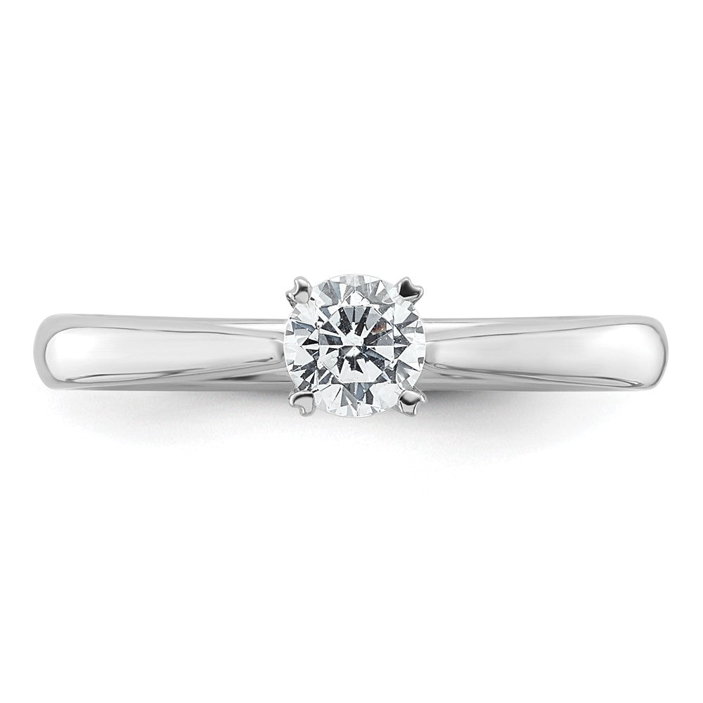True Origin 14K White Gold 1/3 carat Lab Grown Diamond VS+ F+ Complete Round Solitaire Ring