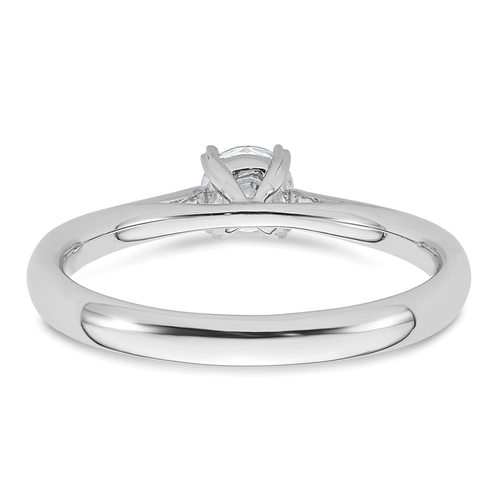 True Origin 14K White Gold 1/3 carat Lab Grown Diamond VS+ F+ Complete Round Solitaire Ring