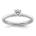 True Origin 14K White Gold 1/3 carat Lab Grown Diamond VS+ F+ Complete Round Solitaire Ring