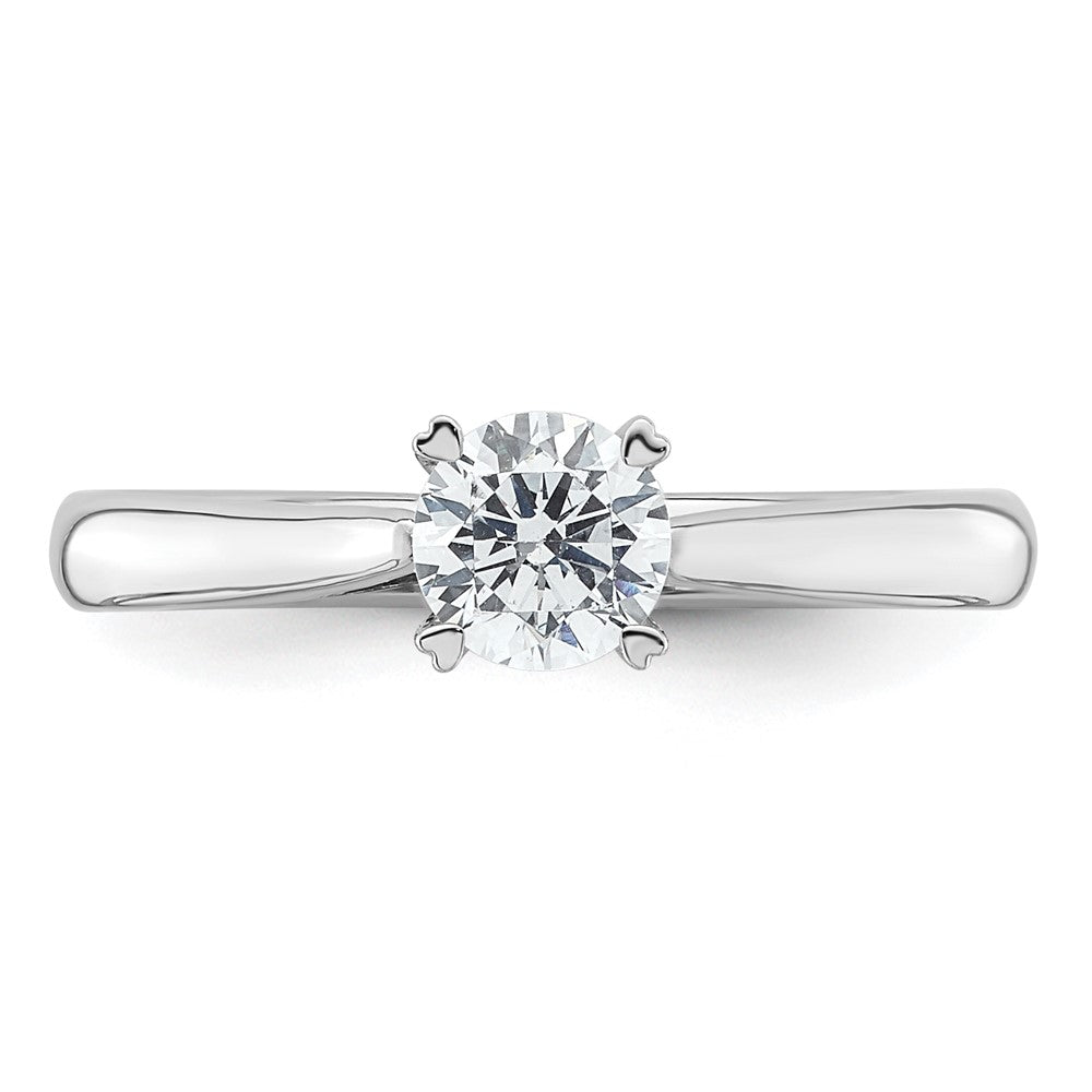 True Origin 14K White Gold 1/2 carat Lab Grown Diamond VS+ F+ Complete Round Solitaire Ring