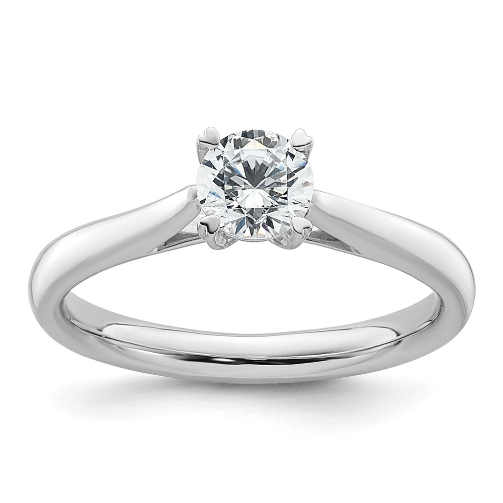 True Origin 14K White Gold 1/2 carat Lab Grown Diamond VS+ F+ Complete Round Solitaire Ring