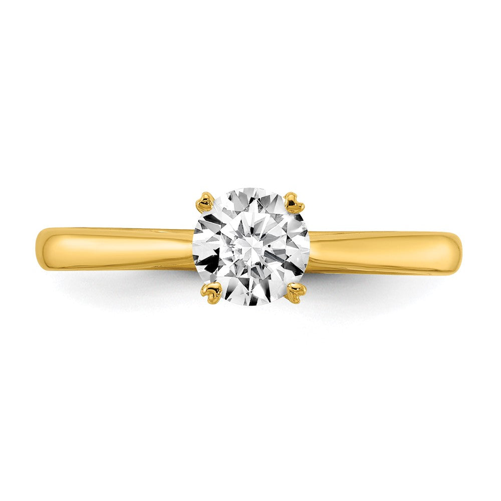 True Origin 14K Yellow Gold 1/2 carat Lab Grown Diamond VS+ F+ Complete Round Solitaire Ring
