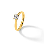 True Origin 14K Yellow Gold 1/3 carat Lab Grown Diamond VS+ F+ Complete Round Solitaire Ring