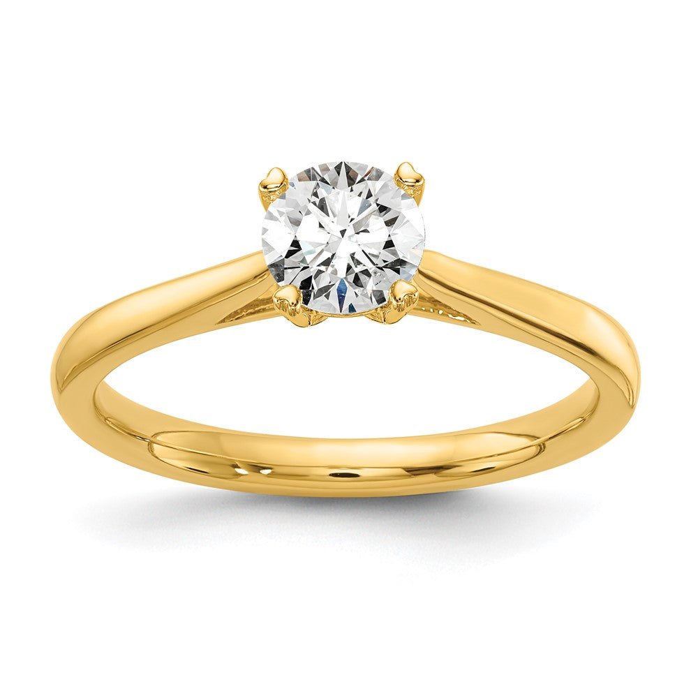 True Origin 14K Yellow Gold 1/2 carat Lab Grown Diamond VS+ F+ Complete Round Solitaire Ring
