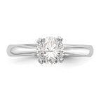 True Origin 14k White Gold 1/2 carat Certified Complete Lab Grown Diamond VS+ F+ Round Solitaire Engagement Ring