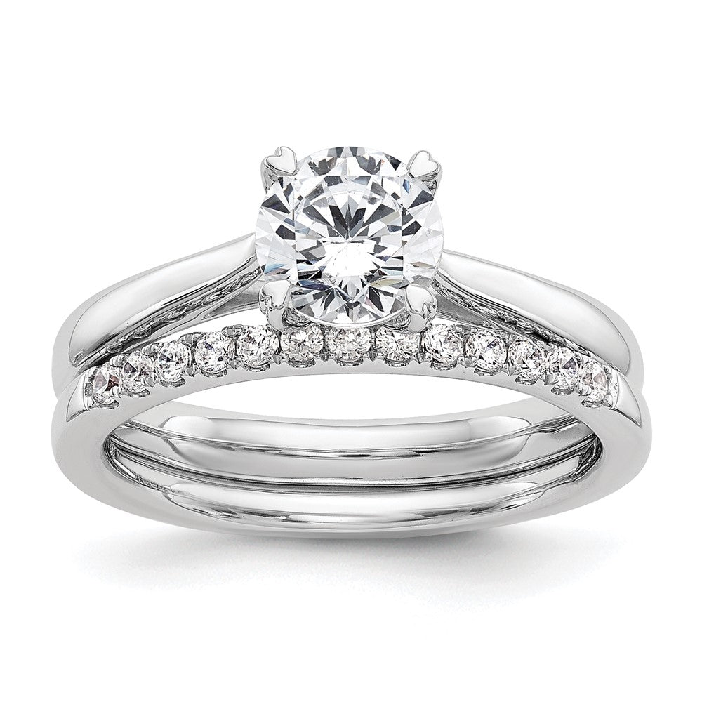 True Origin 14k White Gold 1 carat Lab Grown Diamond VS/SI+ G+ Round Solitaire Engagement Ring