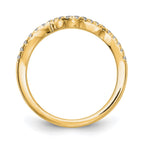14k Yellow Gold 1/5 carat Diamond Contoured Complete Wedding Band