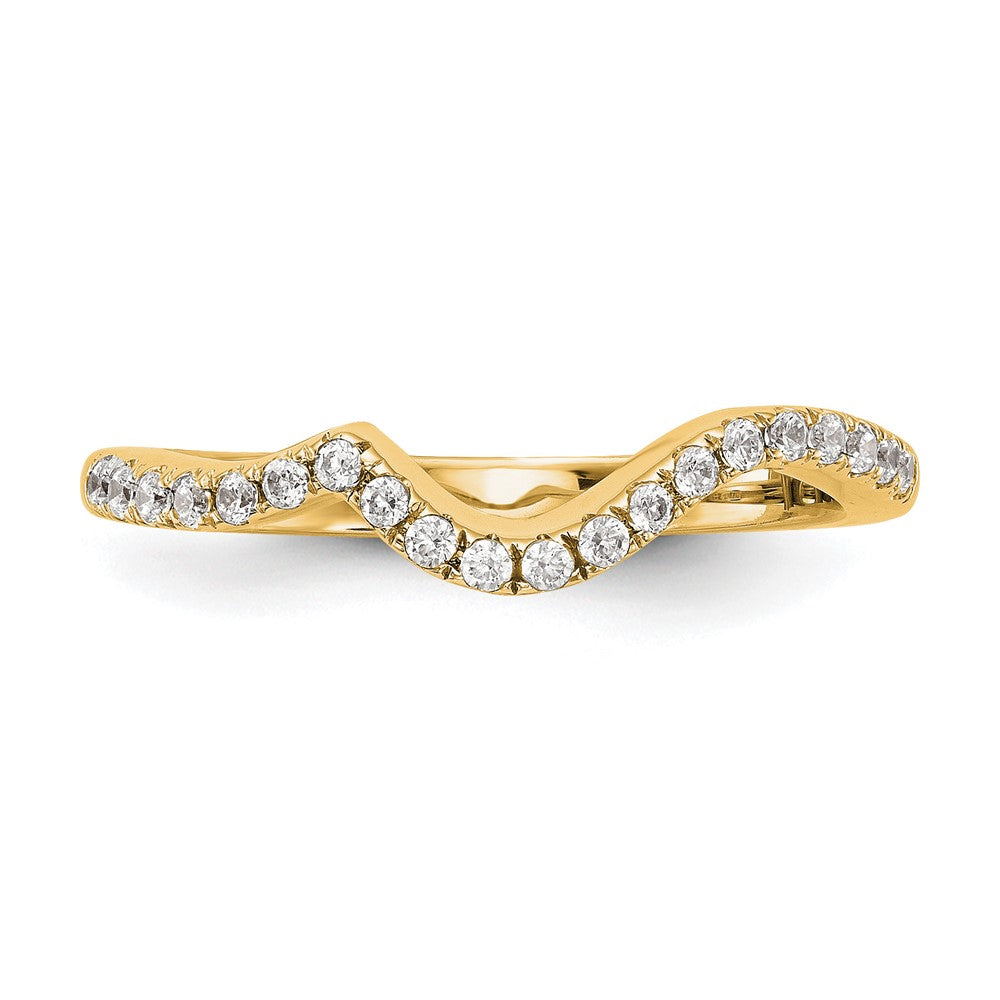 14k Yellow Gold 1/5 carat Diamond Contoured Complete Wedding Band