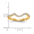 14k Yellow Gold 1/5 carat Diamond Contoured Complete Wedding Band