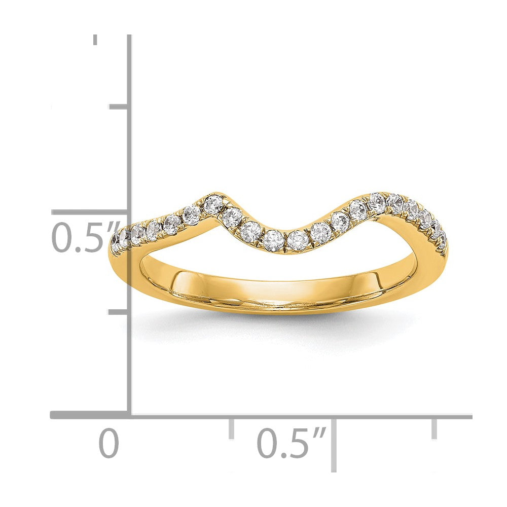 14k Yellow Gold 1/5 carat Diamond Contoured Complete Wedding Band