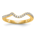 14k Yellow Gold 1/5 carat Diamond Contoured Complete Wedding Band