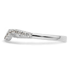 14k White Gold 1/3 carat Diamond Contoured Complete Wedding Band
