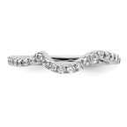 14k White Gold 1/3 carat Diamond Contoured Complete Wedding Band