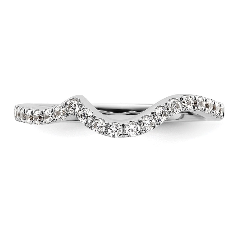14k White Gold 1/3 carat Diamond Contoured Complete Wedding Band