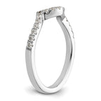 14k White Gold 1/3 carat Diamond Contoured Complete Wedding Band