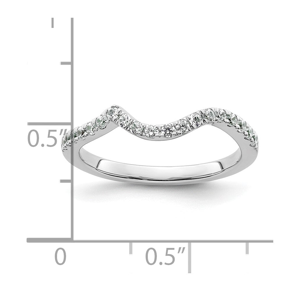 14k White Gold 1/3 carat Diamond Contoured Complete Wedding Band