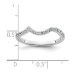 14k White Gold 1/3 carat Diamond Contoured Complete Wedding Band