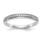 14k White Gold 1/8 carat Diamond Complete Wedding Band