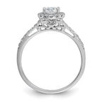 14k White Gold 3/4 carat Lab Grown Diamond VS/SI+ G+ Complete Halo Engagement Ring
