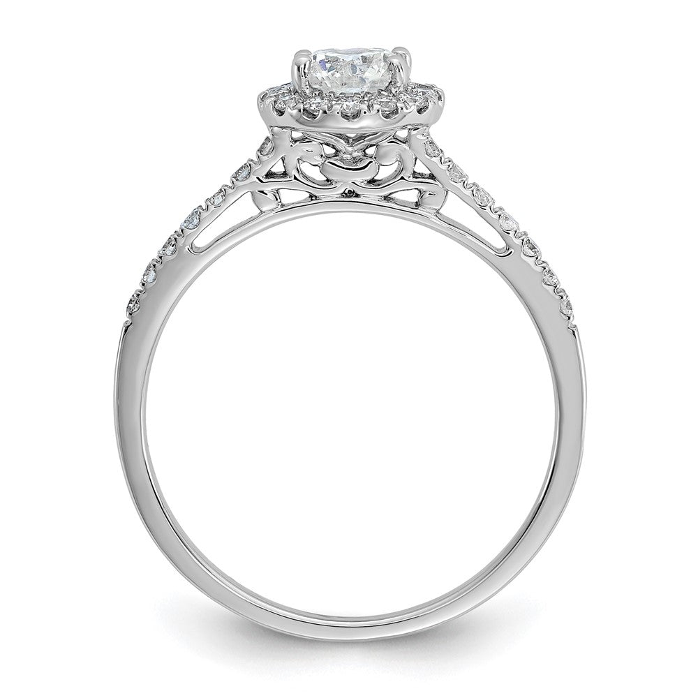 14k White Gold 3/4 carat Lab Grown Diamond VS/SI+ G+ Complete Halo Engagement Ring