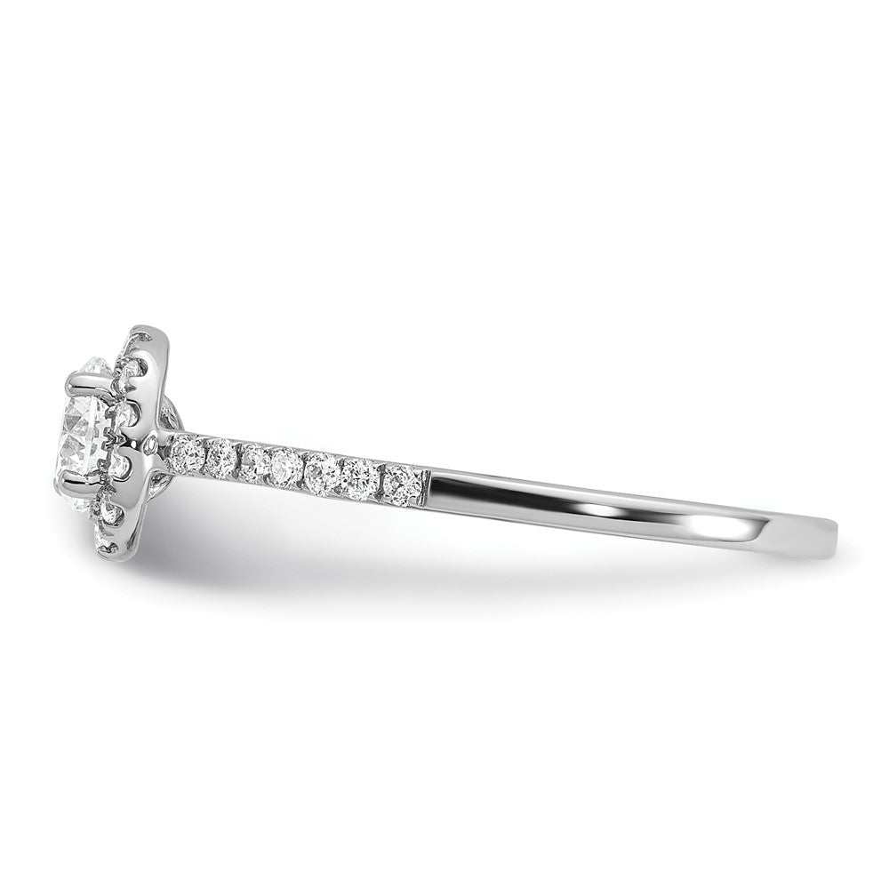 14k White Gold 3/4 carat Lab Grown Diamond VS/SI+ G+ Complete Halo Engagement Ring