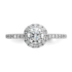 14k White Gold 3/4 carat Lab Grown Diamond VS/SI+ G+ Complete Halo Engagement Ring